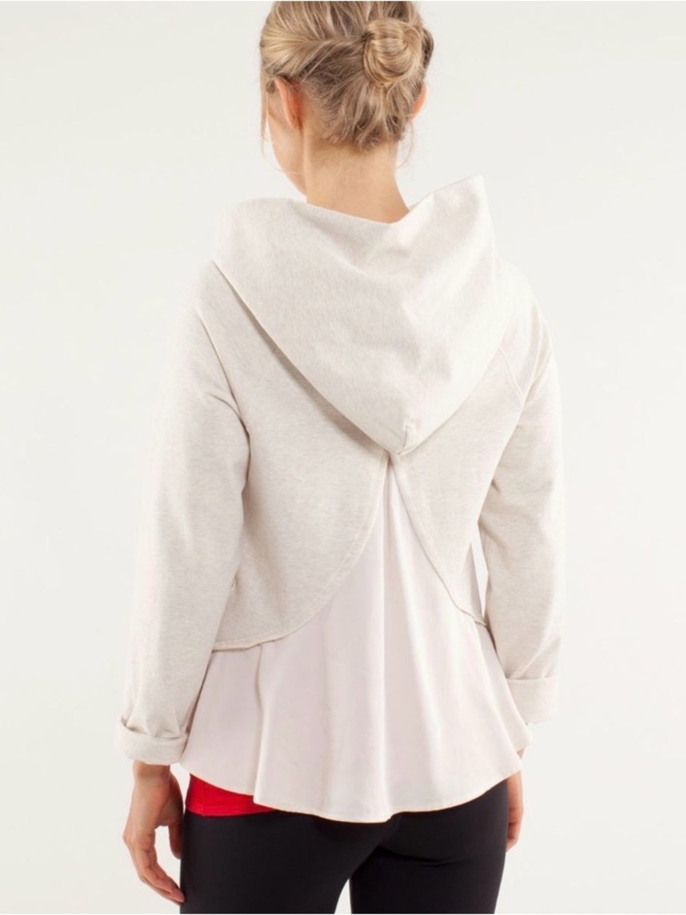 Lululemon Pull Me Over Cream Hoodie Pullover Cotton Yoga Women’s 6 - Picture 3 of 11